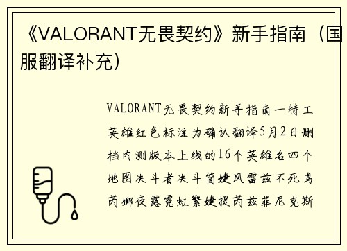 《VALORANT无畏契约》新手指南（国服翻译补充）